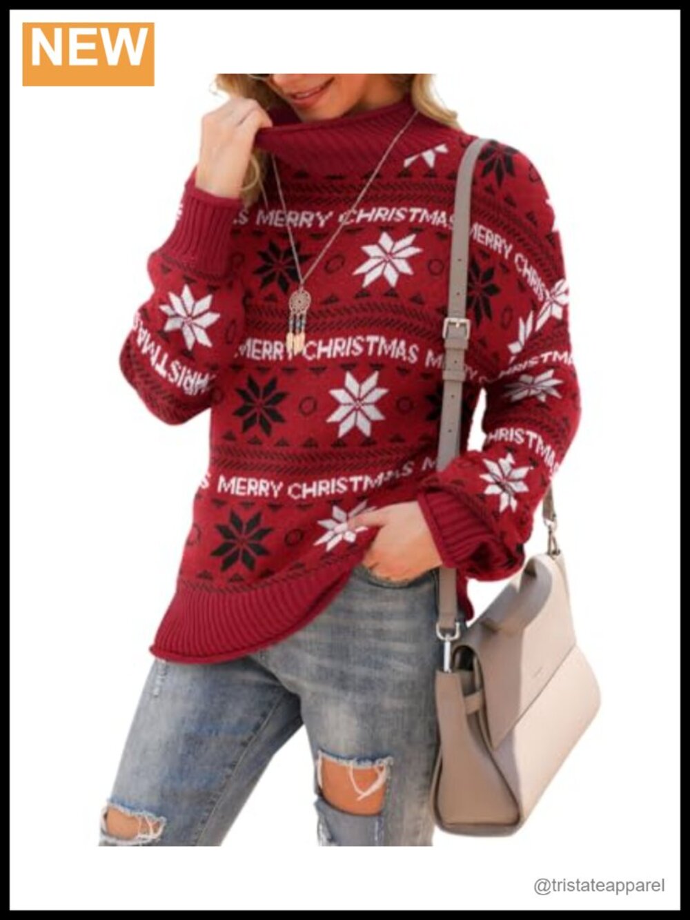Women's Turtleneck Oversized Chunky Knit Pullover Sweater Batwing Long Sleeve